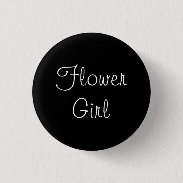 Badge Rond 2,50 Cm Épingle Fleur Noire (Devant)
