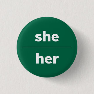Badge Rond 2,50 Cm Épingle Pronoun, Bouton 1¼ Pouce