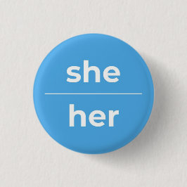 Badge Rond 2,50 Cm Épingle Pronoun, Bouton 1¼ Pouce