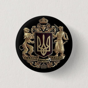 Badge Rond 2,50 Cm Épinglette Armoiries d'Ukraine