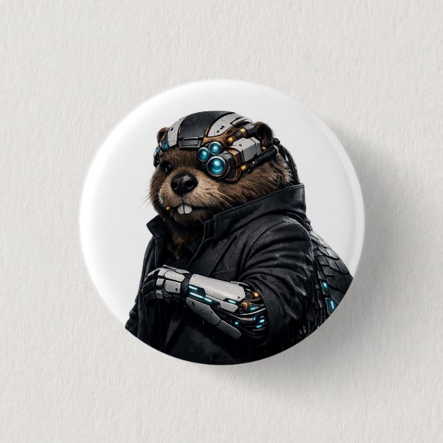 Badge Rond 2,50 Cm Épinglette Byte Beaver (Devant)