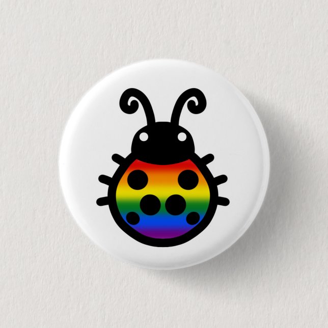 Badge Rond 2,50 Cm Épinglette coccinelle drapeau de fierté (Devant)