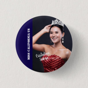 Badge Rond 2,50 Cm Épinglette de concours de beauté - Texte clair