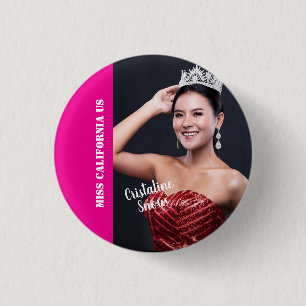 Badge Rond 2,50 Cm Épinglette de concours de beauté - Texte clair