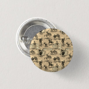 Badge Rond 2,50 Cm Épinglette de cow-boy de rodéo western rétro vinta