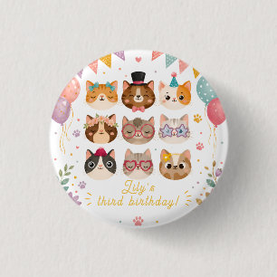 Badge Rond 2,50 Cm Épinglette de fête parfaite pour chat pour l'anniv