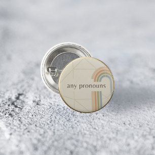 Badge Rond 2,50 Cm Épinglette de fierté LGBTQ de pronoms quelconques 