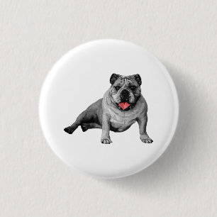 Badge Rond 2,50 Cm Épinglette festive de bouledogue