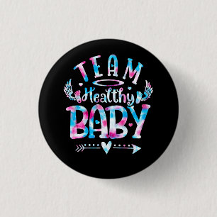 Badge Rond 2,50 Cm Équipe Bébé en santé Sexe Révéler la fête rose ou 