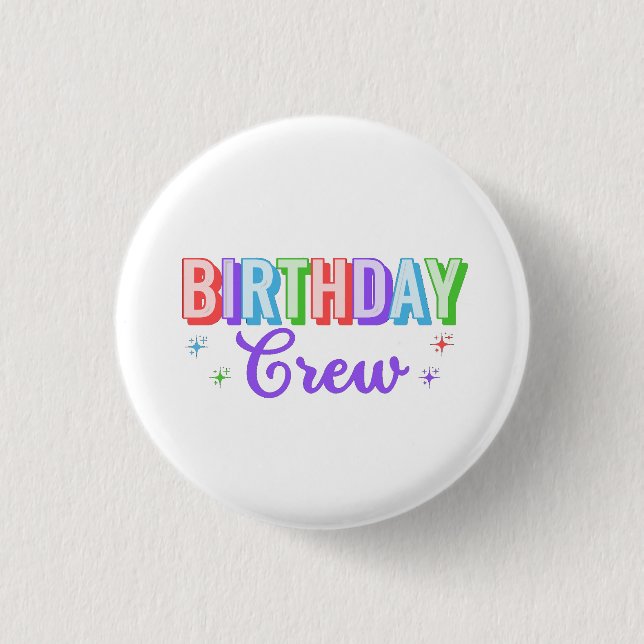 Badge Rond 2,50 Cm Équipe d'anniversaire (Devant)