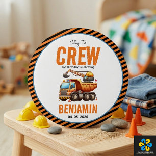 Badge Rond 2,50 Cm Équipe de construction Camion à benne Basculant Ga