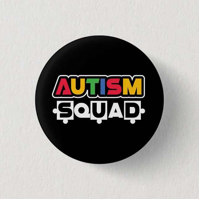 Badge Rond 2,50 Cm Équipe de l'autisme (Devant)