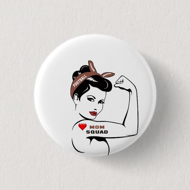 Badge Rond 2,50 Cm Équipe de maman de football (Devant)