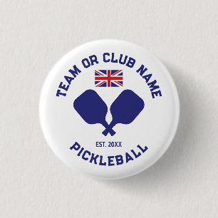 Badge Rond 2,50 Cm Équipe de pickleball Club Royaume-Uni Drapeau Roya