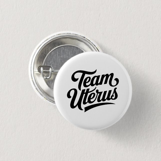 Badge Rond 2,50 Cm Équipe féministe Pro-Choice Uterus (Devant & derrière)