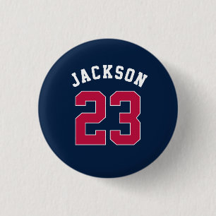 Badge Rond 2,50 Cm Équipe sportive personnalisée Jersey Numéro Nom