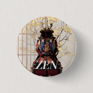 Badge Rond 2,50 Cm Esprit samouraï japonais