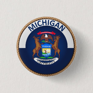 Badge Rond 2,50 Cm État de bouton de joint de drapeau de Michigan