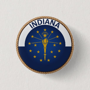 Badge Rond 2,50 Cm État de bouton de joint de drapeau d'Indiana