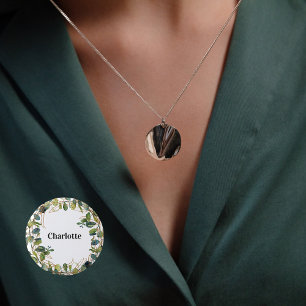 Badge Rond 2,50 Cm Étiquette de nom de eucalyptus