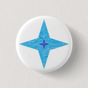Badge Rond 2,50 Cm Étoile bleue