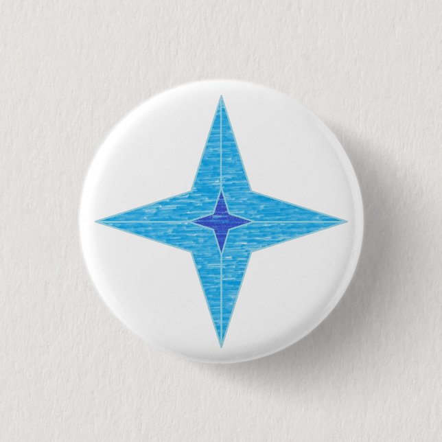 Badge Rond 2,50 Cm Étoile bleue (Devant)