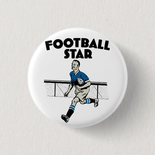 Badge Rond 2,50 Cm Étoile de football (Devant)