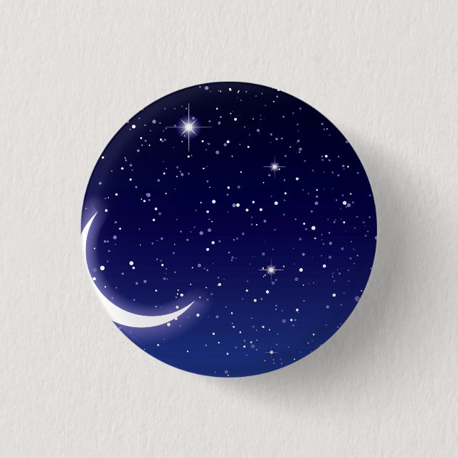 Badge Rond 2,50 Cm Étoiles de lune et de scintillement (Devant)