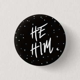 Badge Rond 2,50 Cm Étoiles Il/Lui Pronounes