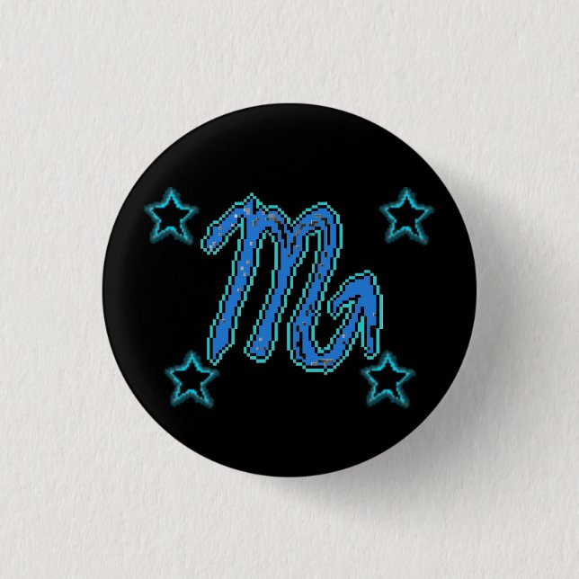 Badge Rond 2,50 Cm Étoiles SCORPIO (Devant)