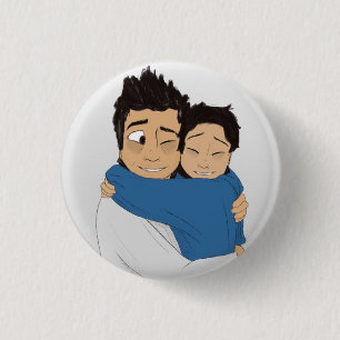 Badge Rond 2,50 Cm Étreinte Rose-Colorée !