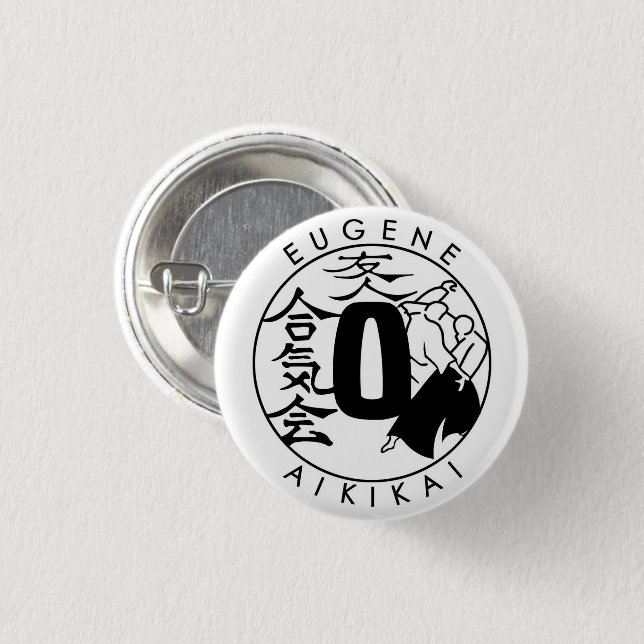 Badge Rond 2,50 Cm Eugene Aikikai small button (Devant & derrière)