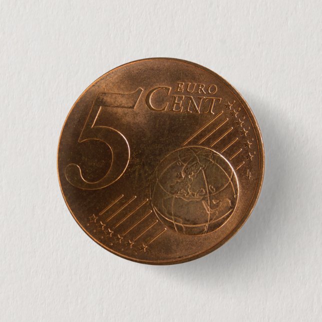 Badge Rond 2,50 Cm Euro 5 Cent pièce d'argent (Devant)