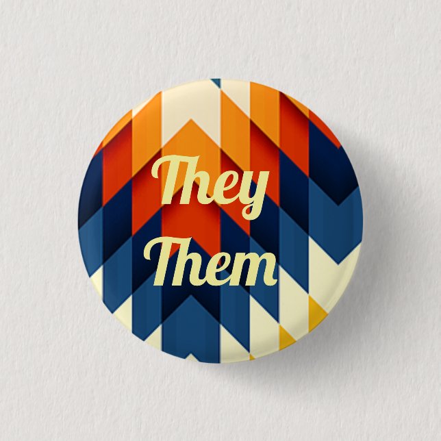 Badge Rond 2,50 Cm Eux/Eux Genre Pronoun Pin (Devant)