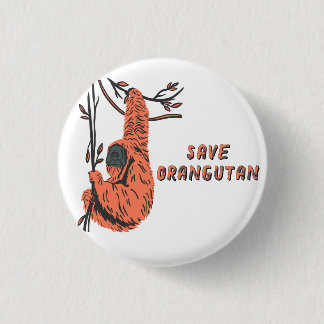 Badge Rond 2,50 Cm Explorateur de l'orang-outan à sauver | Récompense