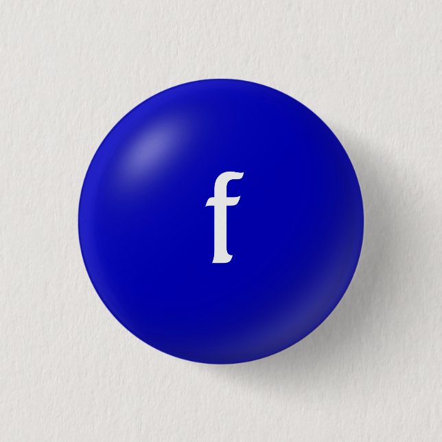 Badge Rond 2,50 Cm F Bouton Monogramme (Devant)