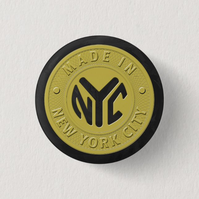 Badge Rond 2,50 Cm Fabriqué À New York (Devant)