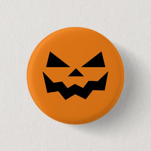 Badge Rond 2,50 Cm Face citrouille Jack-o-lanterne