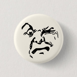 Badge Rond 2,50 Cm Face de lune en colère