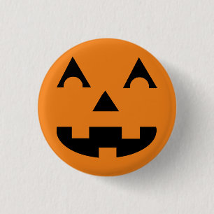 Badge Rond 2,50 Cm Face du Citrouille Halloween Jack-o'-lantern