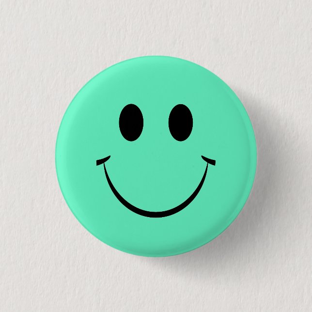 Badge Rond 2,50 Cm Face verte et heureuse (Devant)