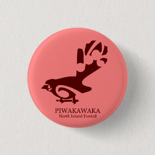 Badge Rond 2,50 Cm Faintail New Zealand Aotearoa Bird
