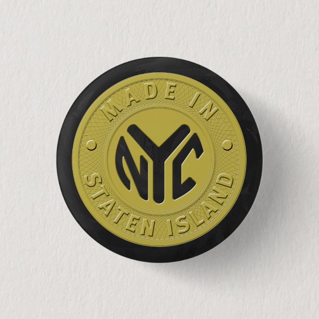 Badge Rond 2,50 Cm Fait À New York Staten Island (Devant)
