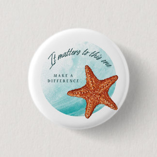 Badge Rond 2,50 Cm Faites Une Différence, Histoire De Starfish.