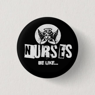 Badge Rond 2,50 Cm Fatigué de Cherub eyeroll infirmière badge, infirm