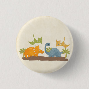 Badge Rond 2,50 Cm Faune sauvage de Cute Dinosaure