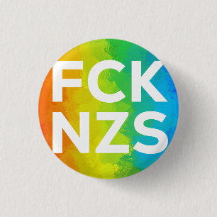 Badge Rond 2,50 Cm FCK NZS Cutout Regenbogen weiß