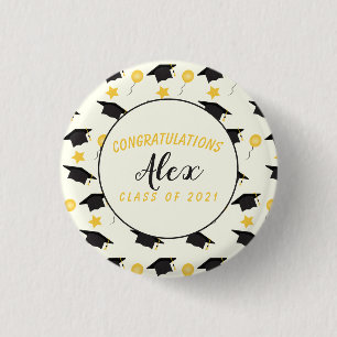 Badge Rond 2,50 Cm Félicitations Catégorie De Diplômés Personnaliser
