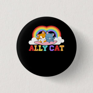 Badge Rond 2,50 Cm Femme Ally Chat LGBT Pride Ally Couple Chat Avec R