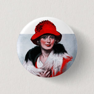 Badge Rond 2,50 Cm Femme dans Red Hat